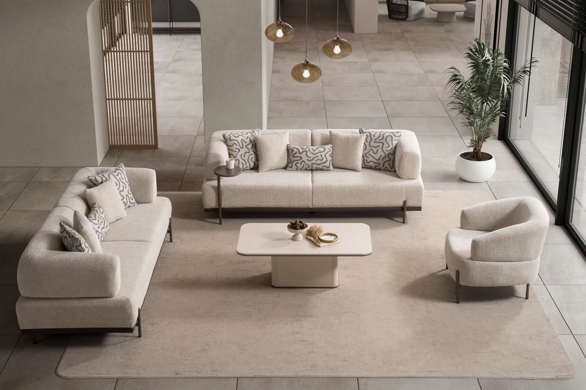 Verona Krem Koltuk Takımı